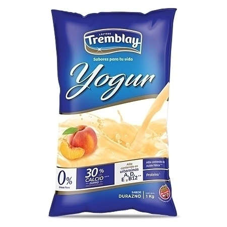 YOGURT ENTERO DURAZNO X 1 LT -TREMBLAY